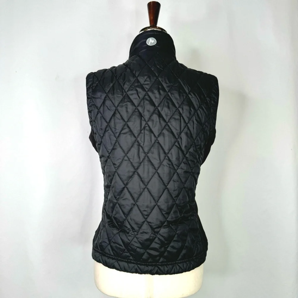 Marmot Kitzbuhel vest quilted front back stretch sides full zip black slim fit S